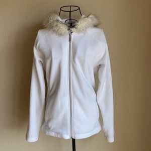 Spyder Fur-lined Hooded Fleece Jacket Size XL White